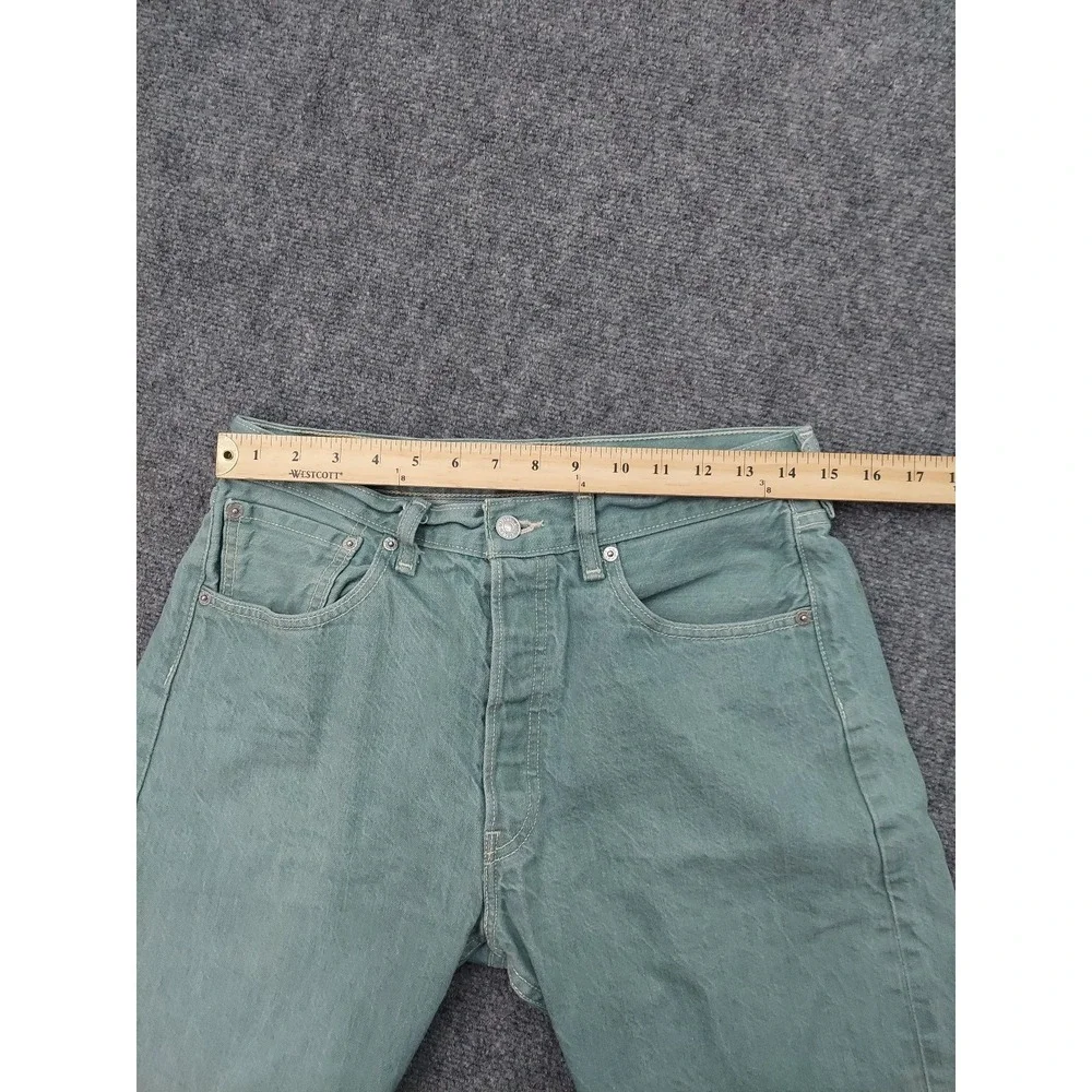Levis‎ 501 XX Jeans Mens 30x28 Green Button Fly Straight Leg (tag size 33x32)